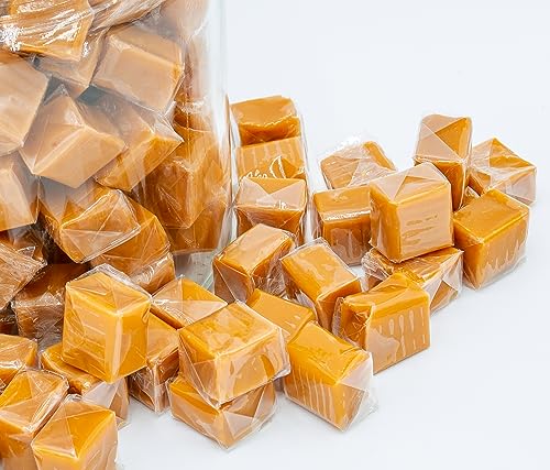CARAMEL SQUARES Candy 2 lb Bulk Bag Soft Chewy Taffy Classic Milk Flavor Individually Wrapped 128 Pieces D948456