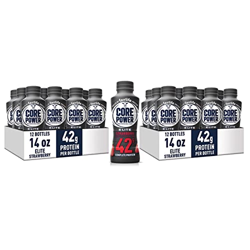 Strawberry 42g High Protein Milk Shake, 14 Fl Oz (2 Packs of 12) H2022