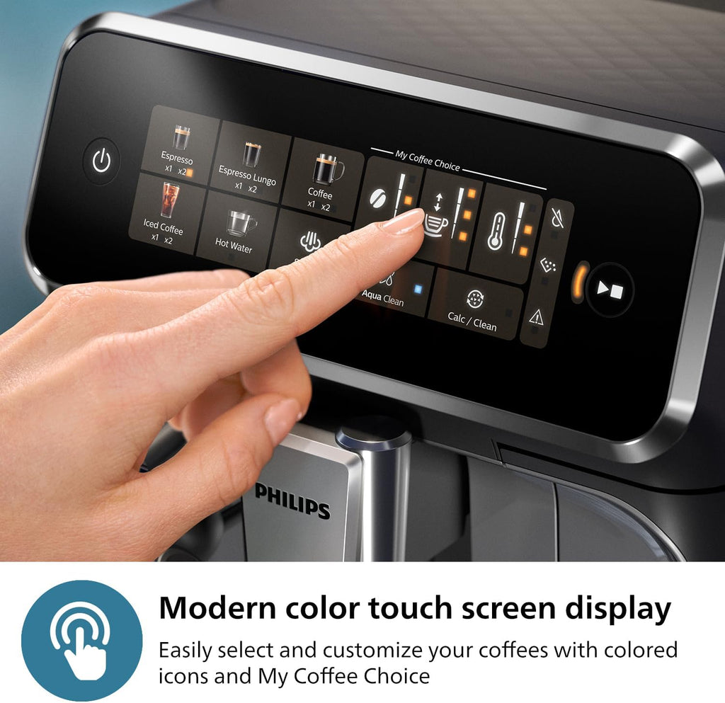 Fully Automatic Espresso Machine with Touch Display, Milk Frother, Ceramic Grinder, AquaClean Filter, Black Chrome M9250