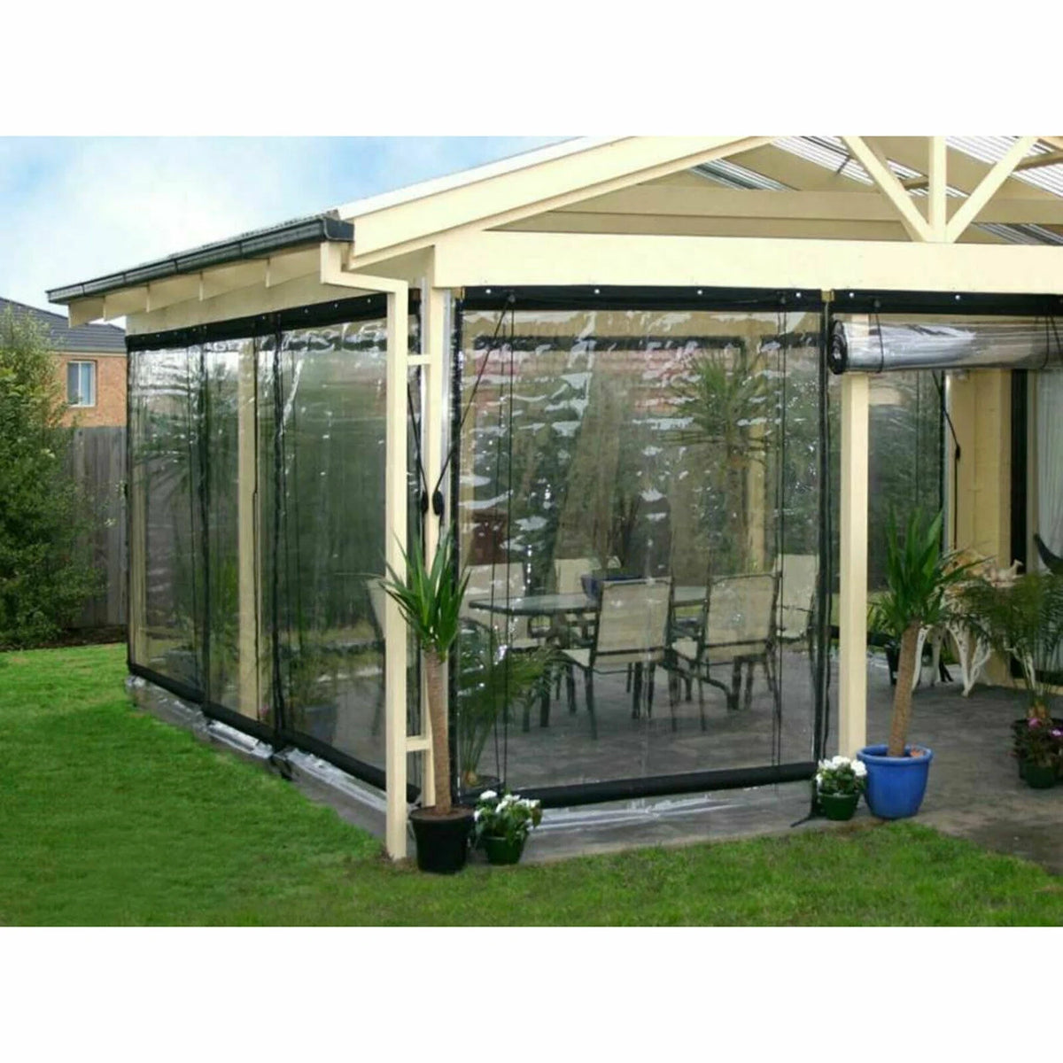 0.5mm Black PVC Clear Awning Canopy I81444