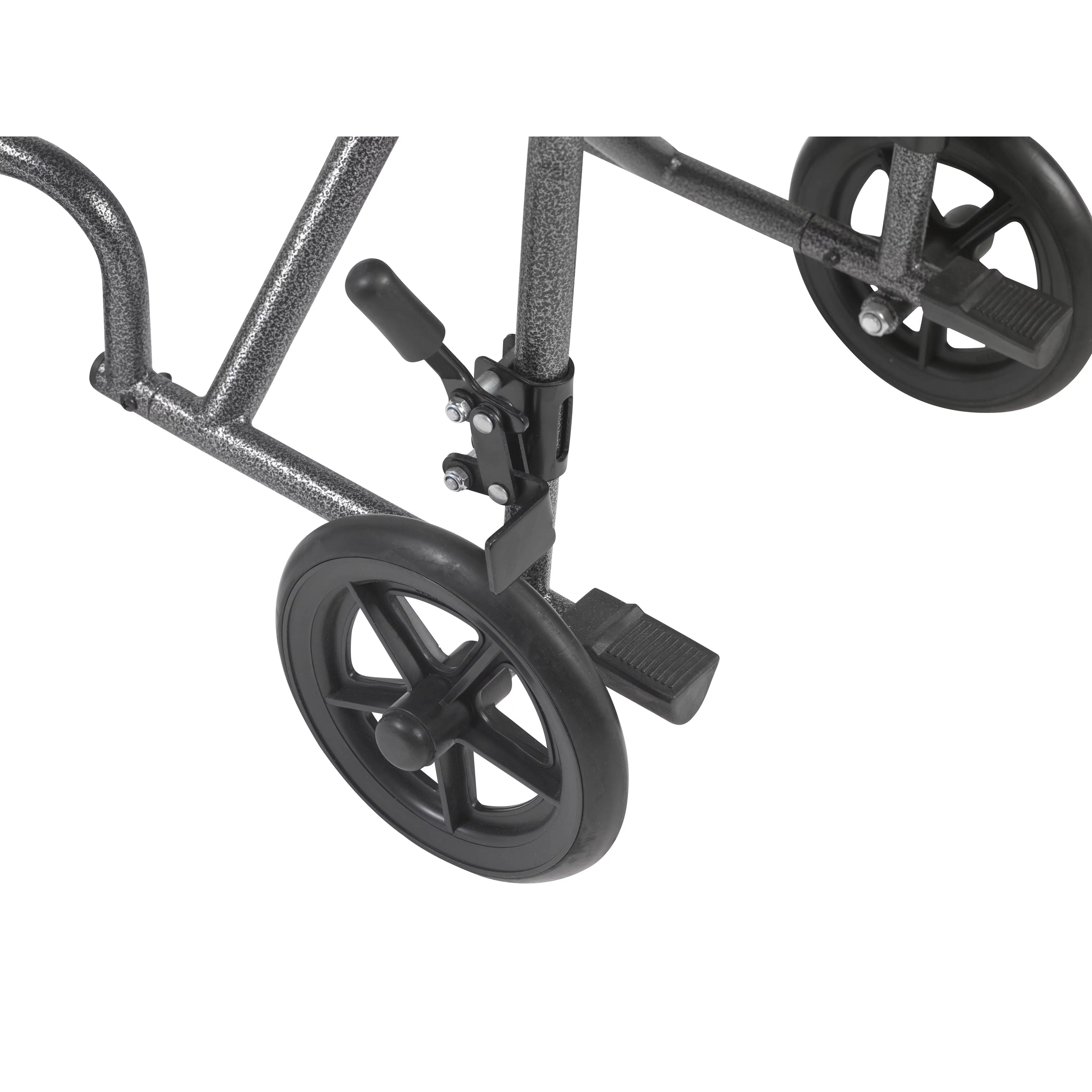 Lightweight Steel Transport Wheelchair, Fixed Full Arms, 19" Seat O5405