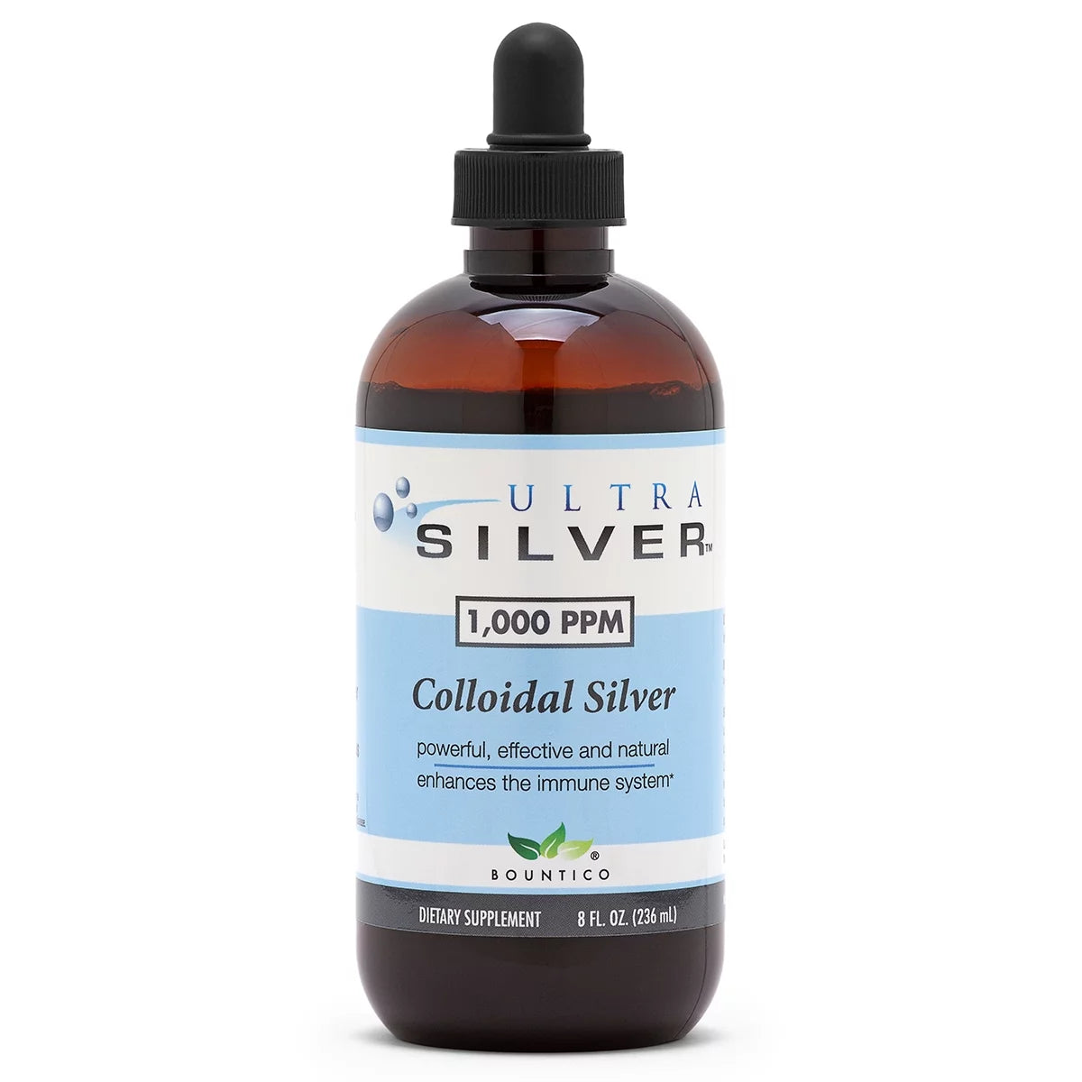 1000 PPM 8 Oz Colloidal Silver Mineral Supplement with Dropper I661