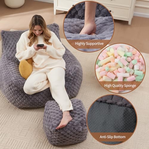 Giant Bean Bag Sofa Chair with Foot Rest S378