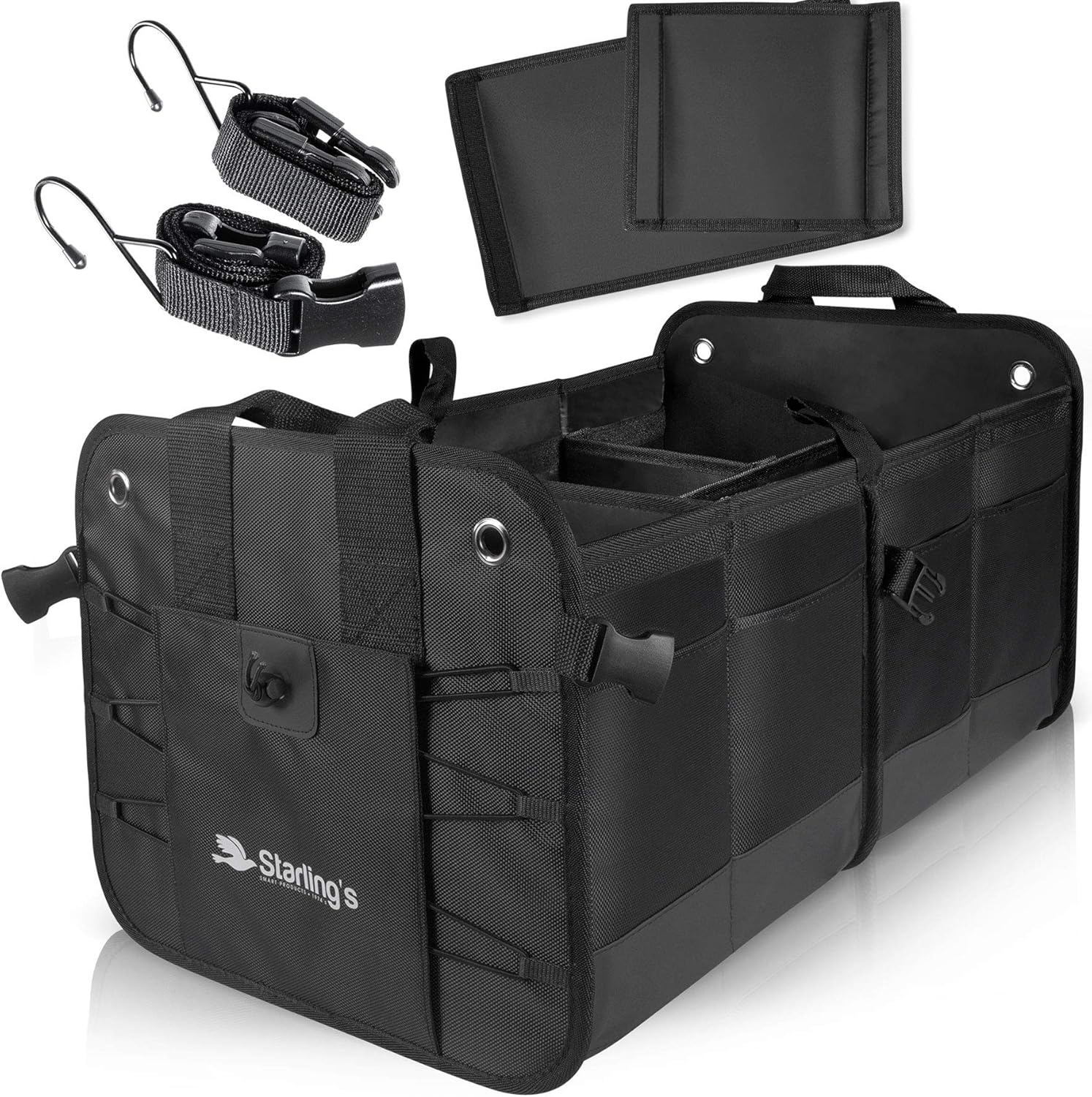Black 3 Compartments Car Trunk Organizer T840
