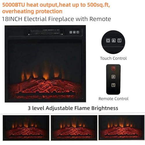 White Oak Electric Fireplace TV Stand with Sliding Barn Door, 54"x15.5"x31" F12897