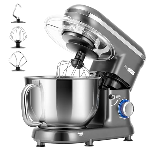 650W 6 Quart Tilt-Head Stand Mixer with Beater, Dough Hook and Wire Whip L420