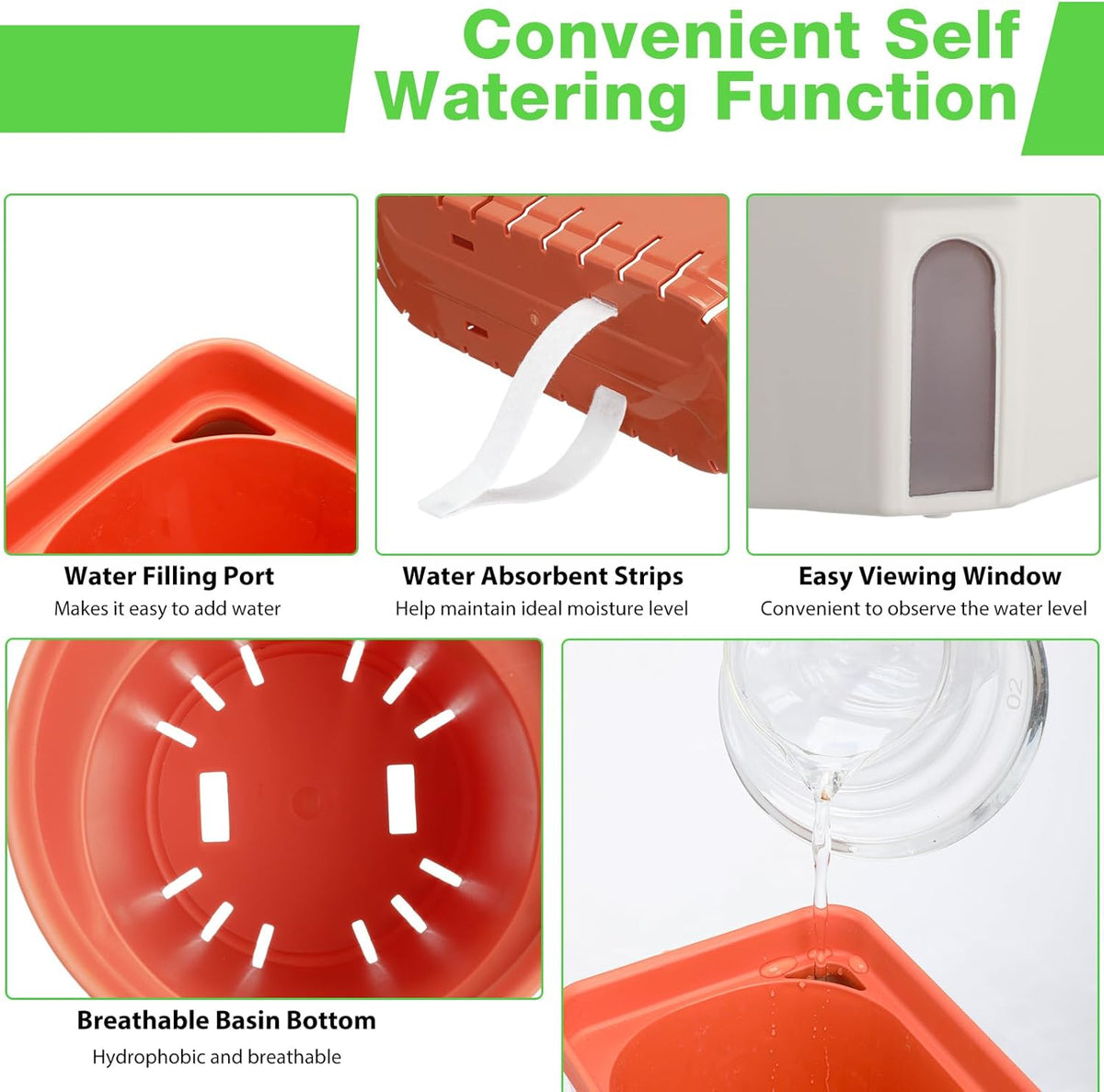 9 Set Self Watering Window Planter Box O318820