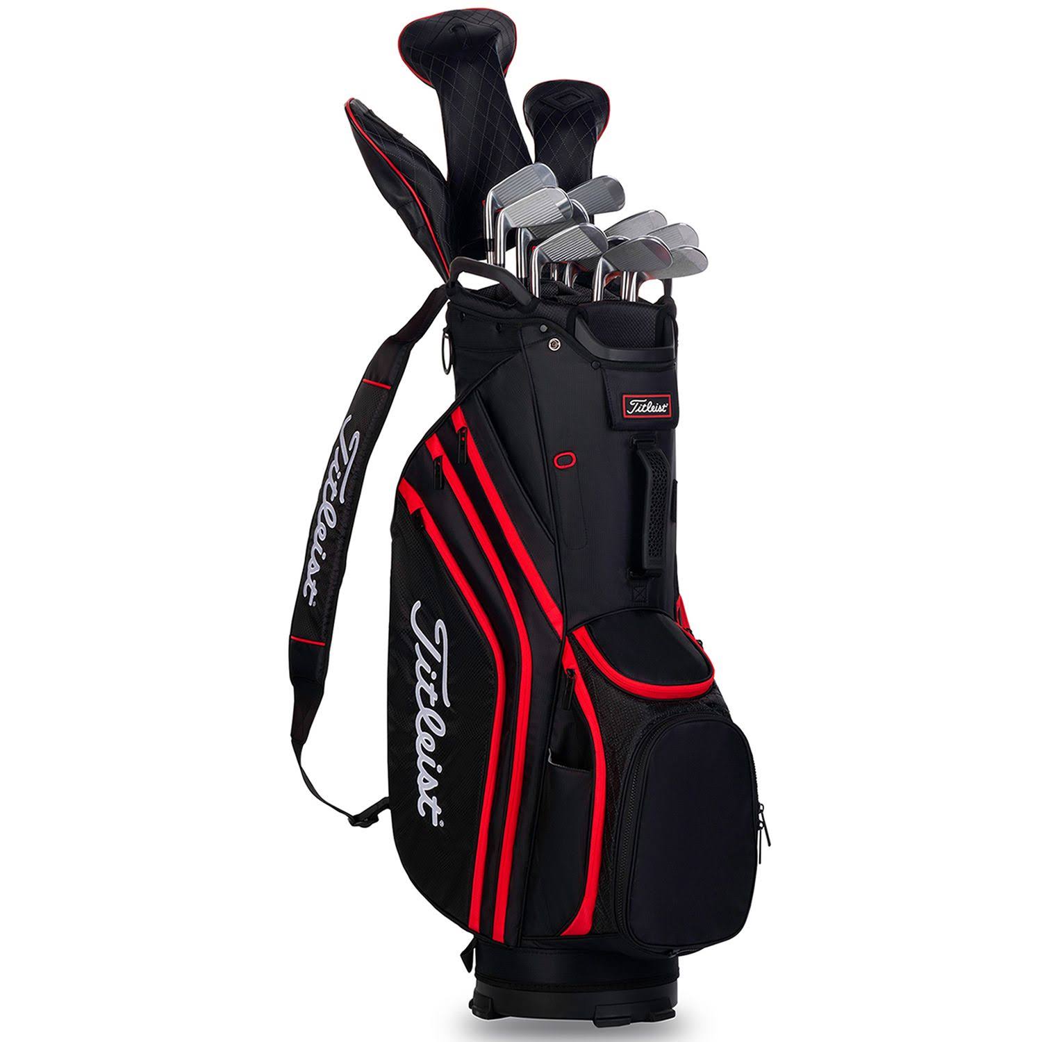 Black/Black/Red Lightweight Golf Bag V936