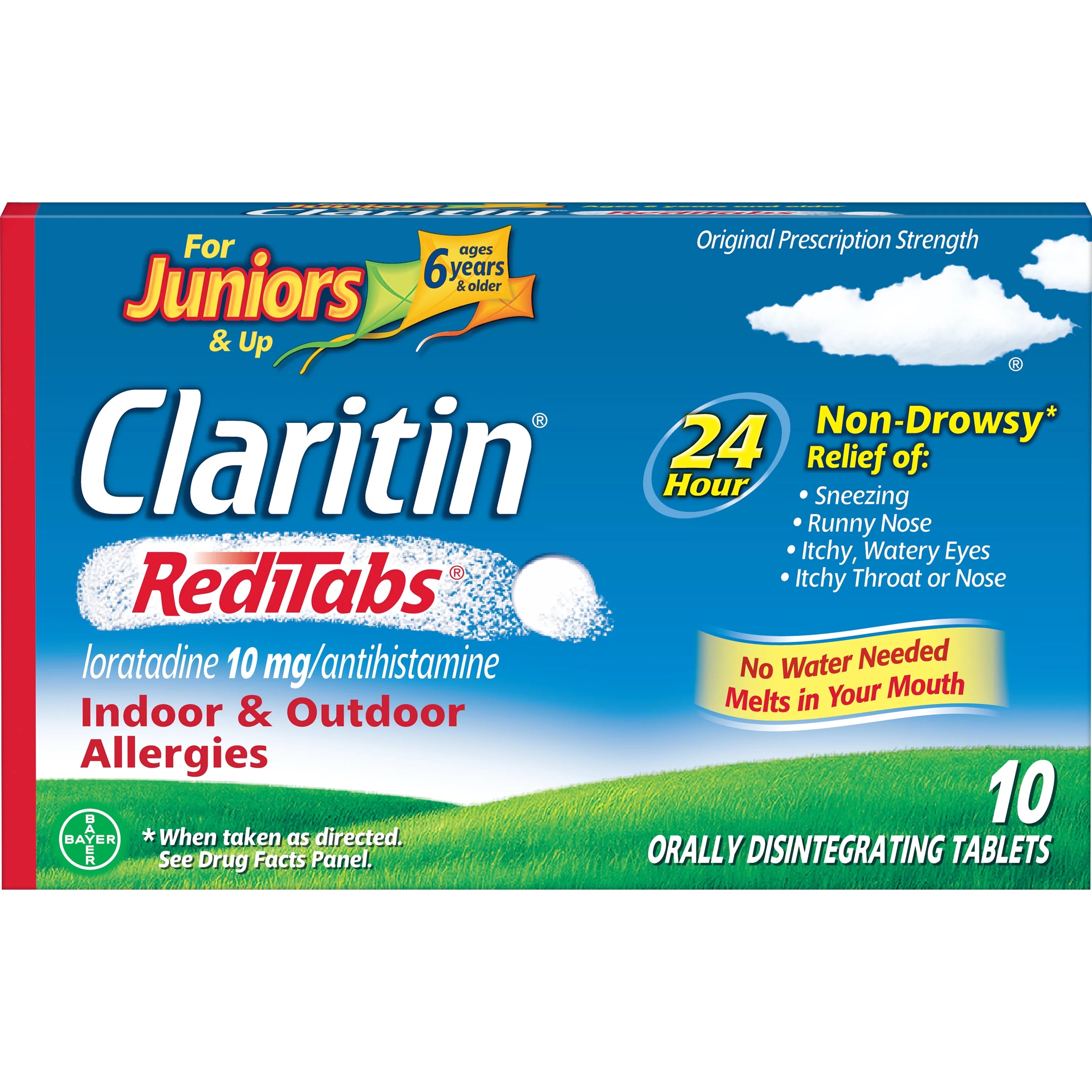 10 Ct 10 mg Non-Drowsy Allergy Medicine E636662