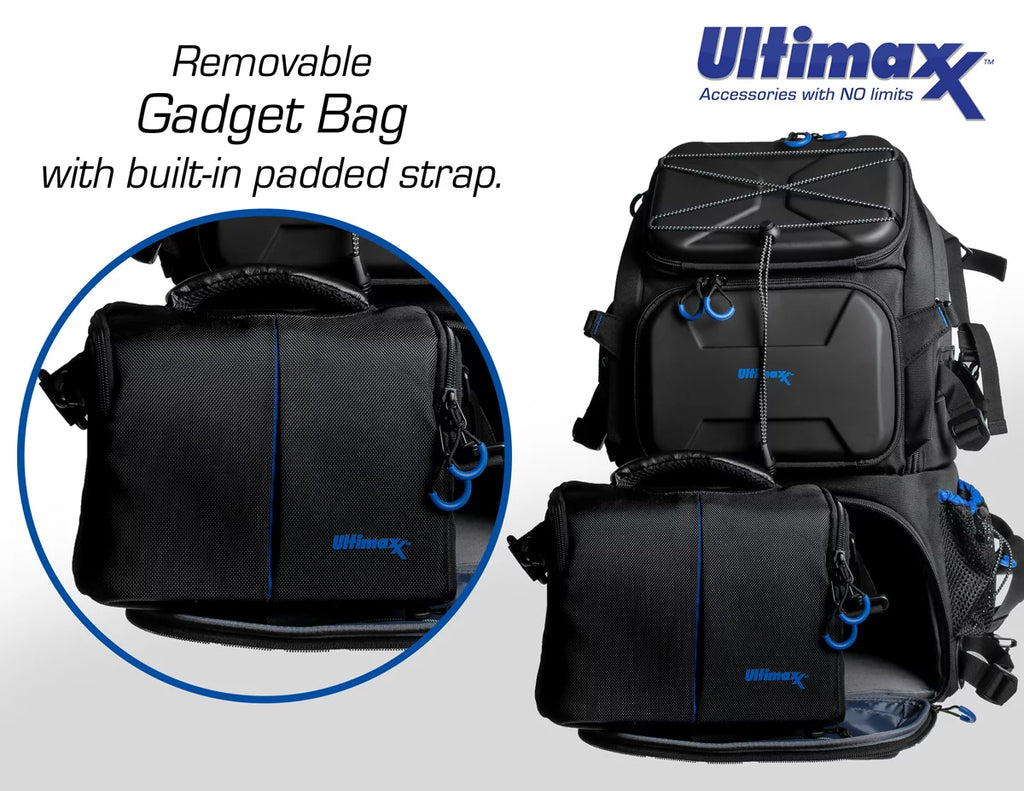 Heavy Duty Camera Backpack with Removable Gadget Bag & Waterproof Rain Cover I944573