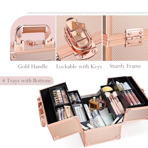 10 Inch Portable Makeup Train Case with Lockable T206