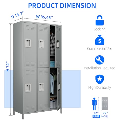 5 Door 72 inch Steel Storage Locker S1098