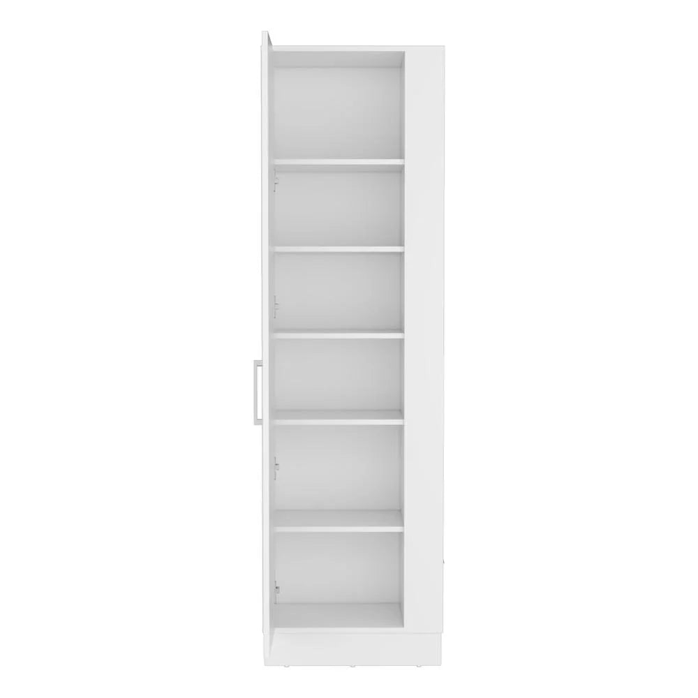 White Utility Storage Cabinet with 6-Tier Shelf Z1836