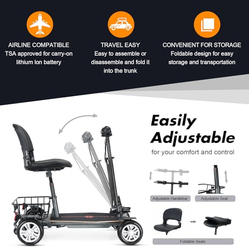 4 Wheeled Lightweight Foldable Mobility Scooter E260