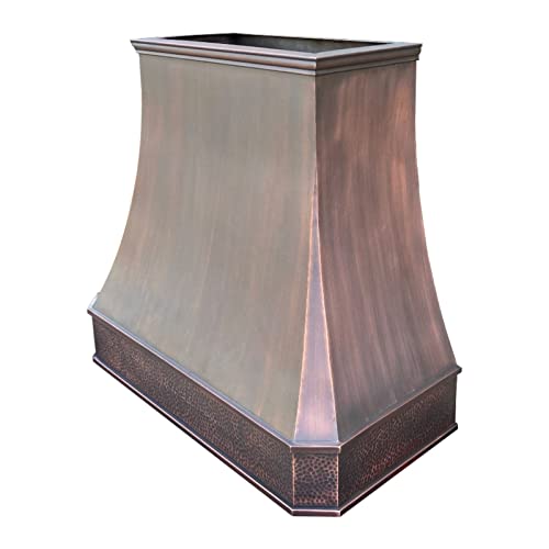 Light Hammered-Antique Copper Stainless Steel Kitchen Vent Hood Y1060