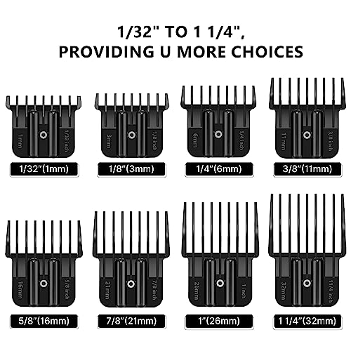 4 Pack Clipper Guards, 1/16", 1/8", 1/4", 3/8", Black D4462