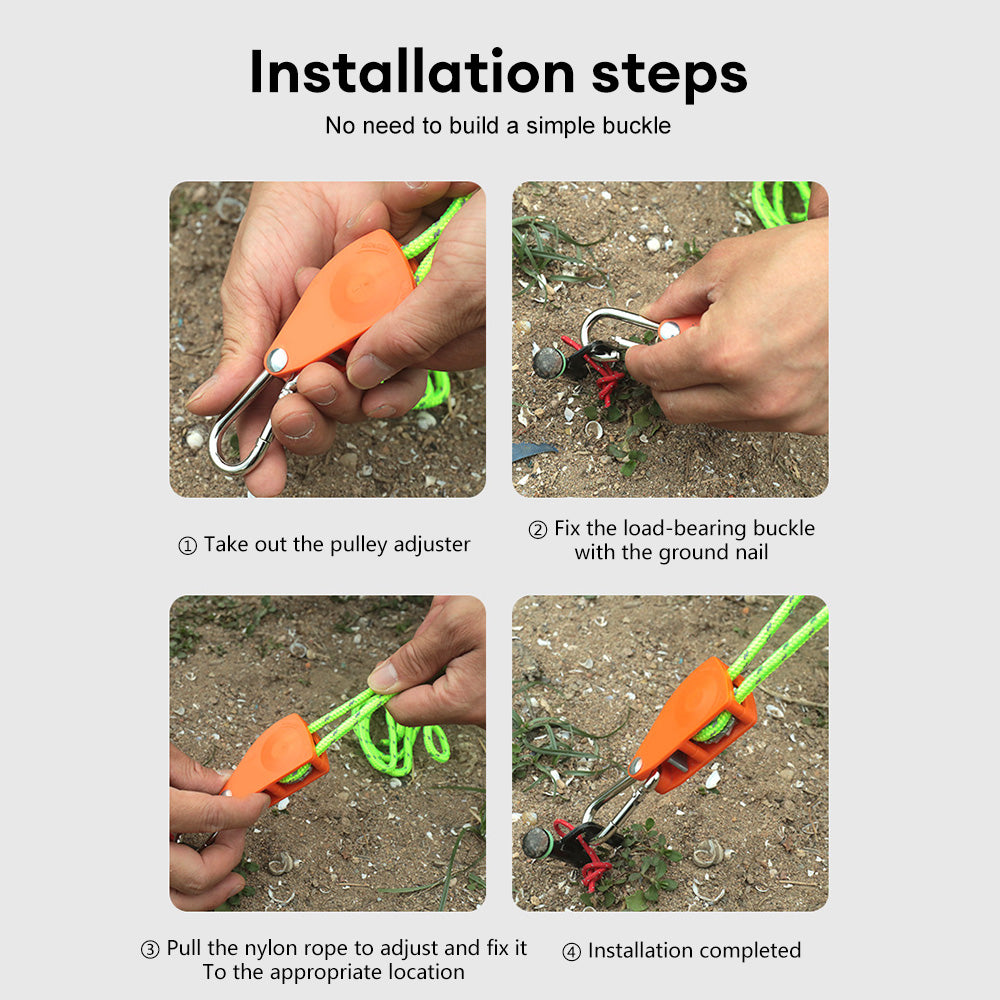 Camping Rope with Ratchet Pulley Guy Lines S623