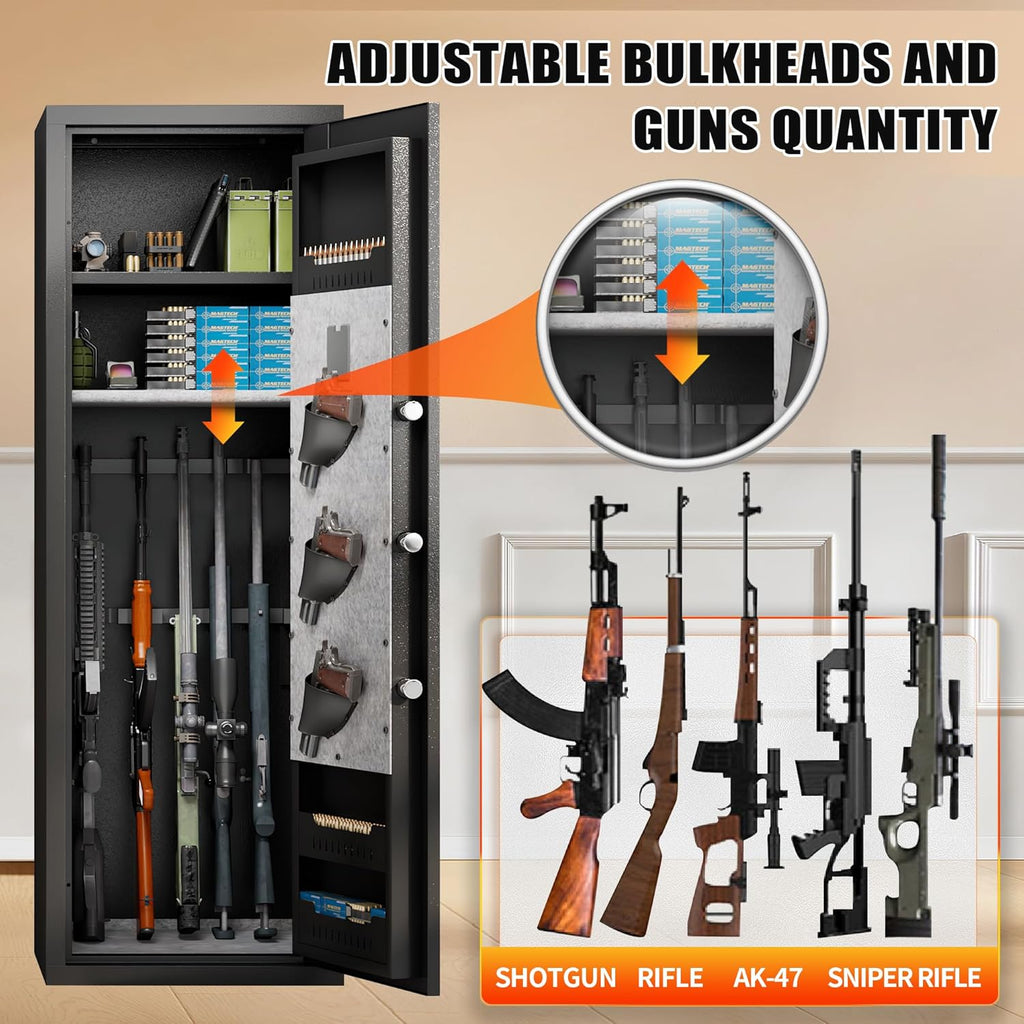 Black 5-Gun Safe Cabinet with LED Light X26755