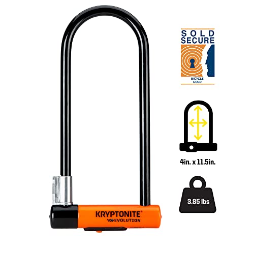 Heavy Duty Bicycle U Lock Bike Lock with Bracket (4-Inch x 11.5-Inch) E467210