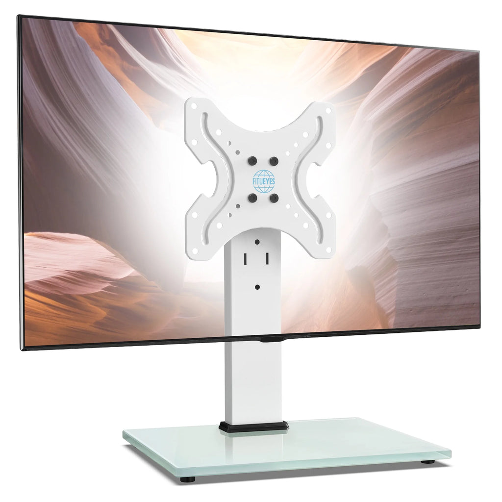 White Universal TV Stand Tabletop TV Base with Swivel Mount for 19''-40" inch Flat Screen Tvs R53263