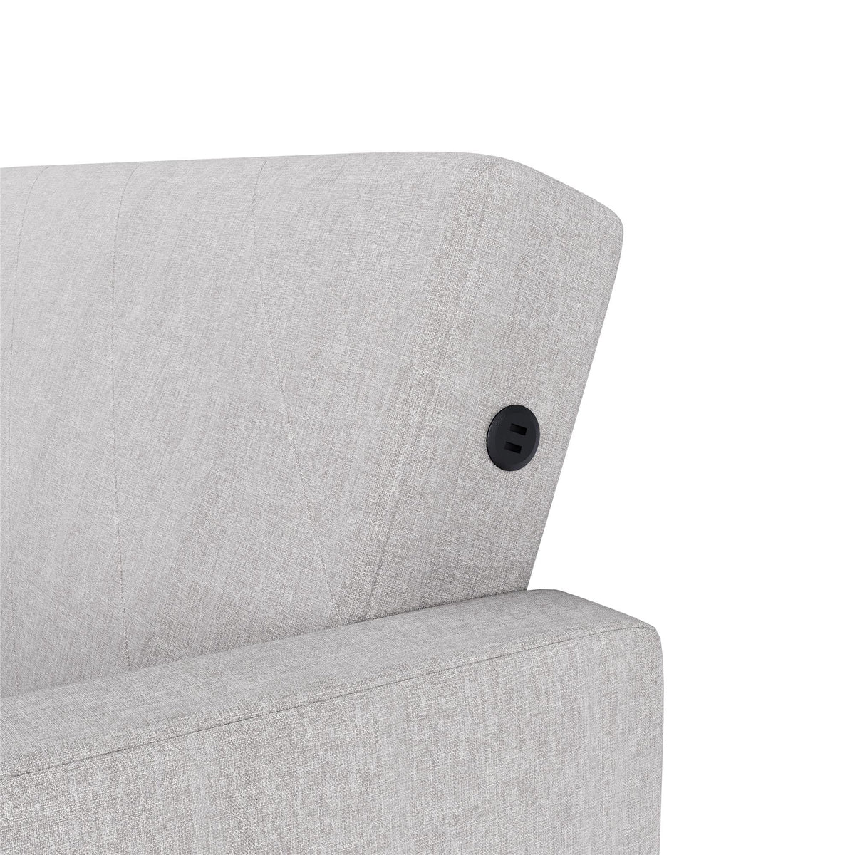 Light Gray Linen Convertible Sofa Bed with USB Port J915393