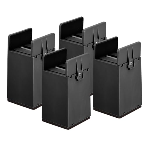 Black 4Pcs Furniture Risers with Adjustable Screw Clamp E31862