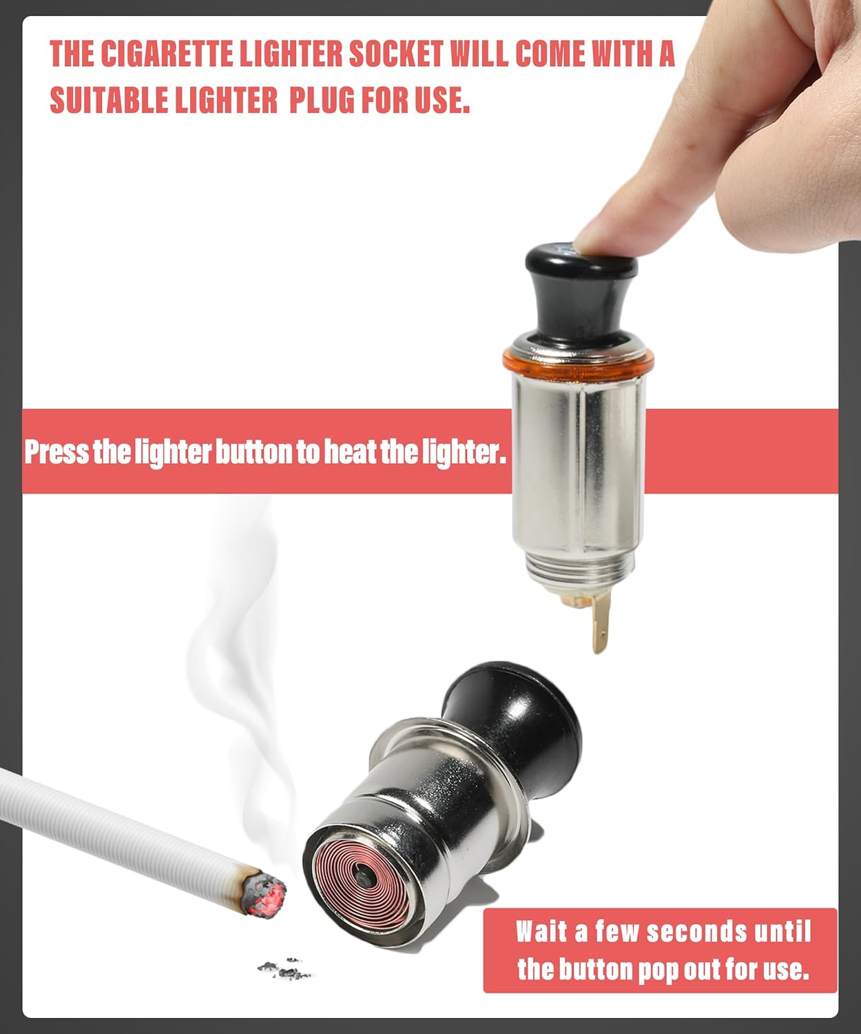 12V Car Cigarette Lighter with Cable V95299