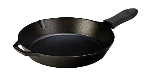 12 inch Seasoned Cast Iron Skillet with Silicone Hot Handle Holder I41897