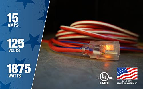 50-Foot 12/3 Extension Cord with Lighted End W62297