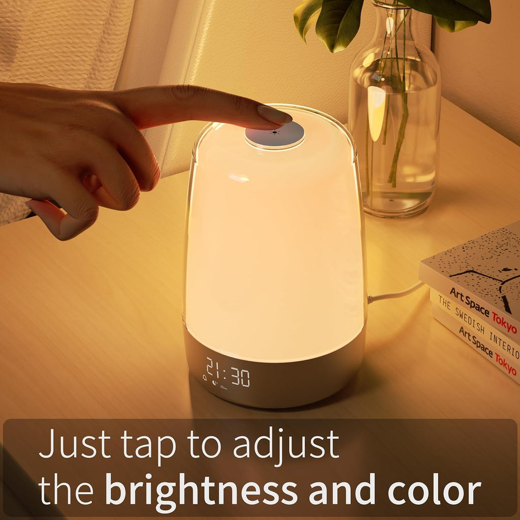 Dimmable Touch Sunrise Alarm Clock with 6 RGB Colors 5 Nature Sounds K171