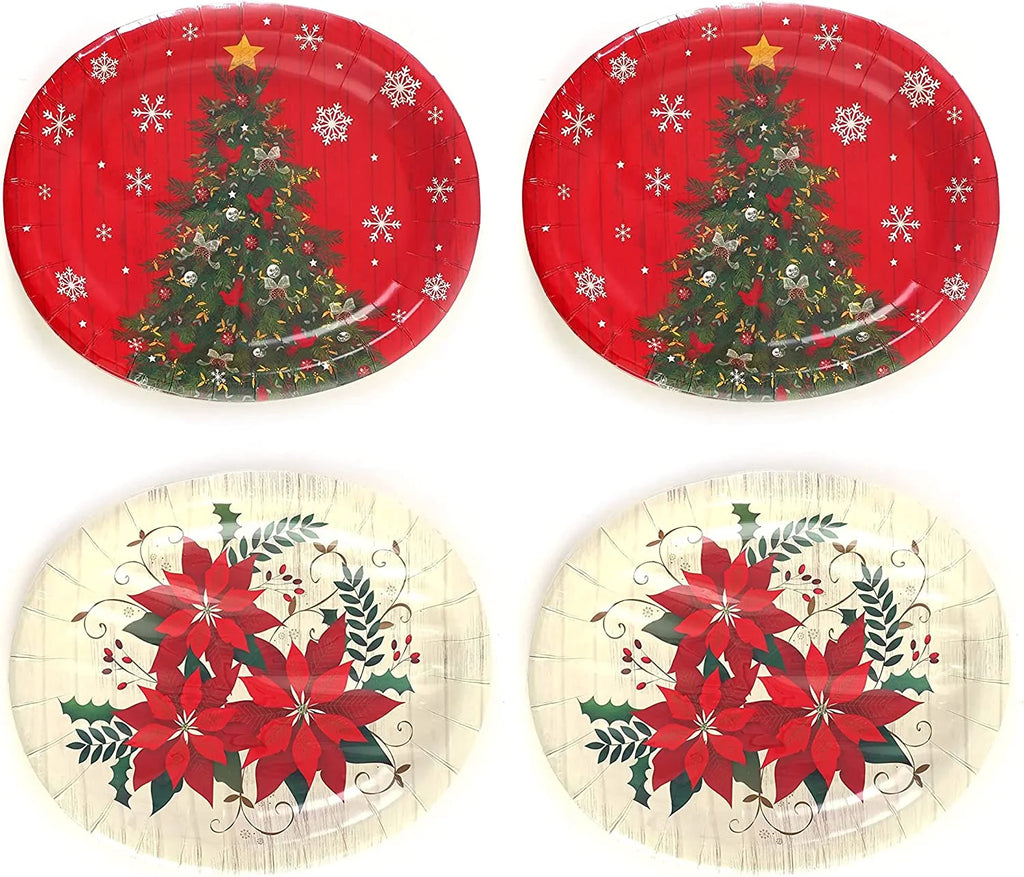 13" X 10.5" Oval Paper Disposable Plates, 48 Plates A5077