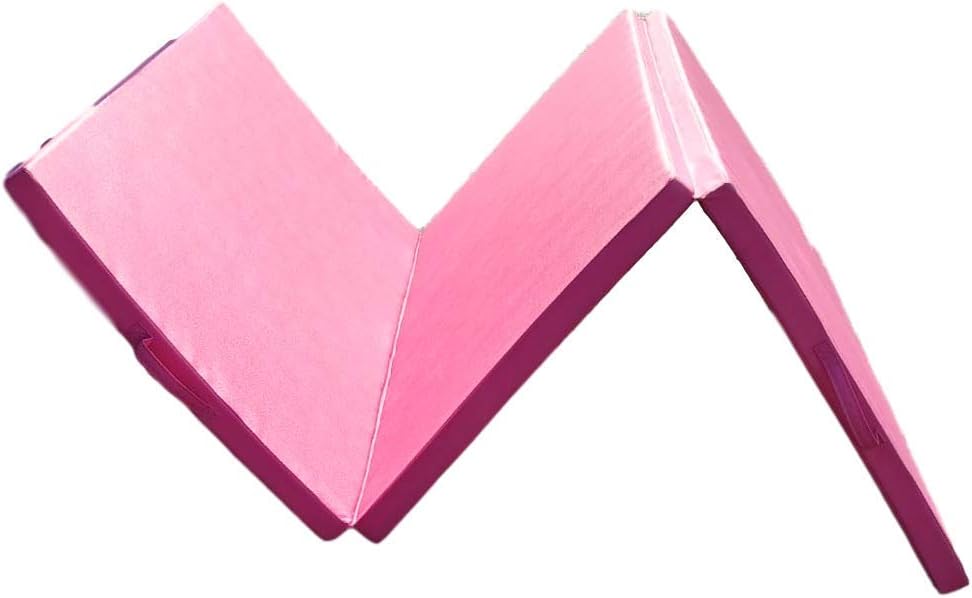 Extra Thick High Density Anti-Tear Gymnastics Gym Folding Exercise Mats (Pink) G22036