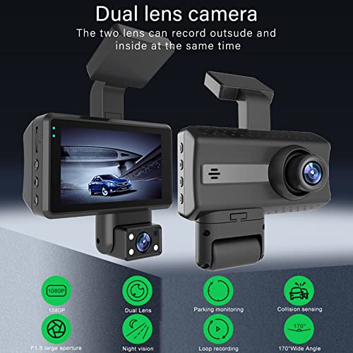 2 Channel 1080P Dual Dash Cam with 3.0" IPS Screen M34427