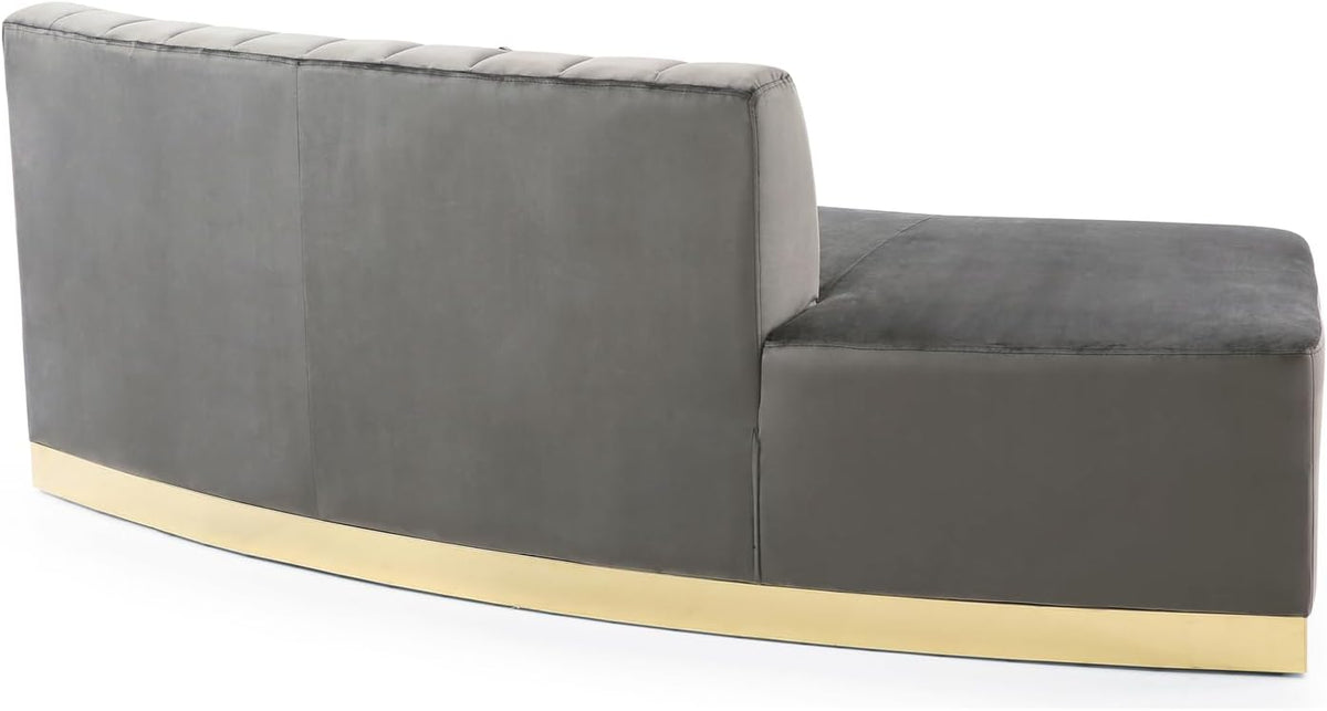 Dark Gray Armless Velvet Curved Sofa A57320