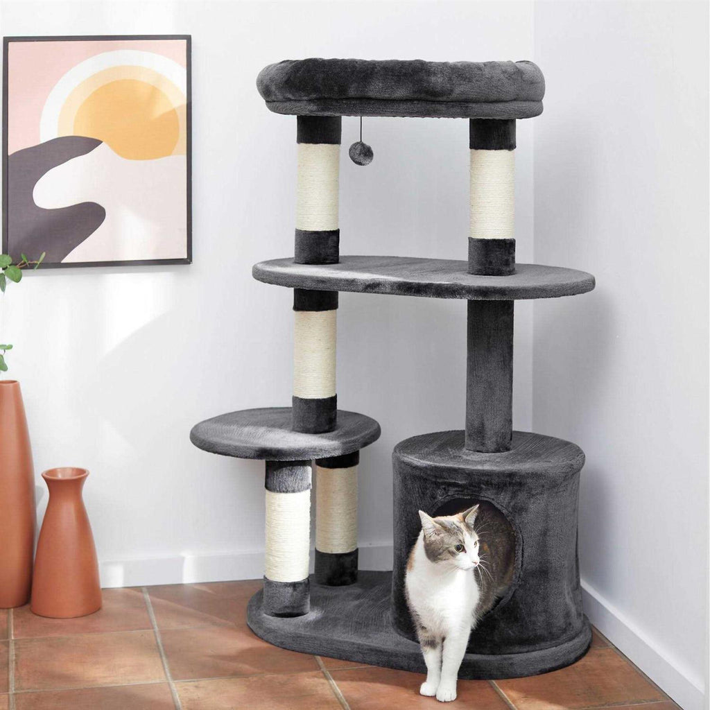 59.5-in Heavy Duty Faux Fur Cat Tree Condo Y1989