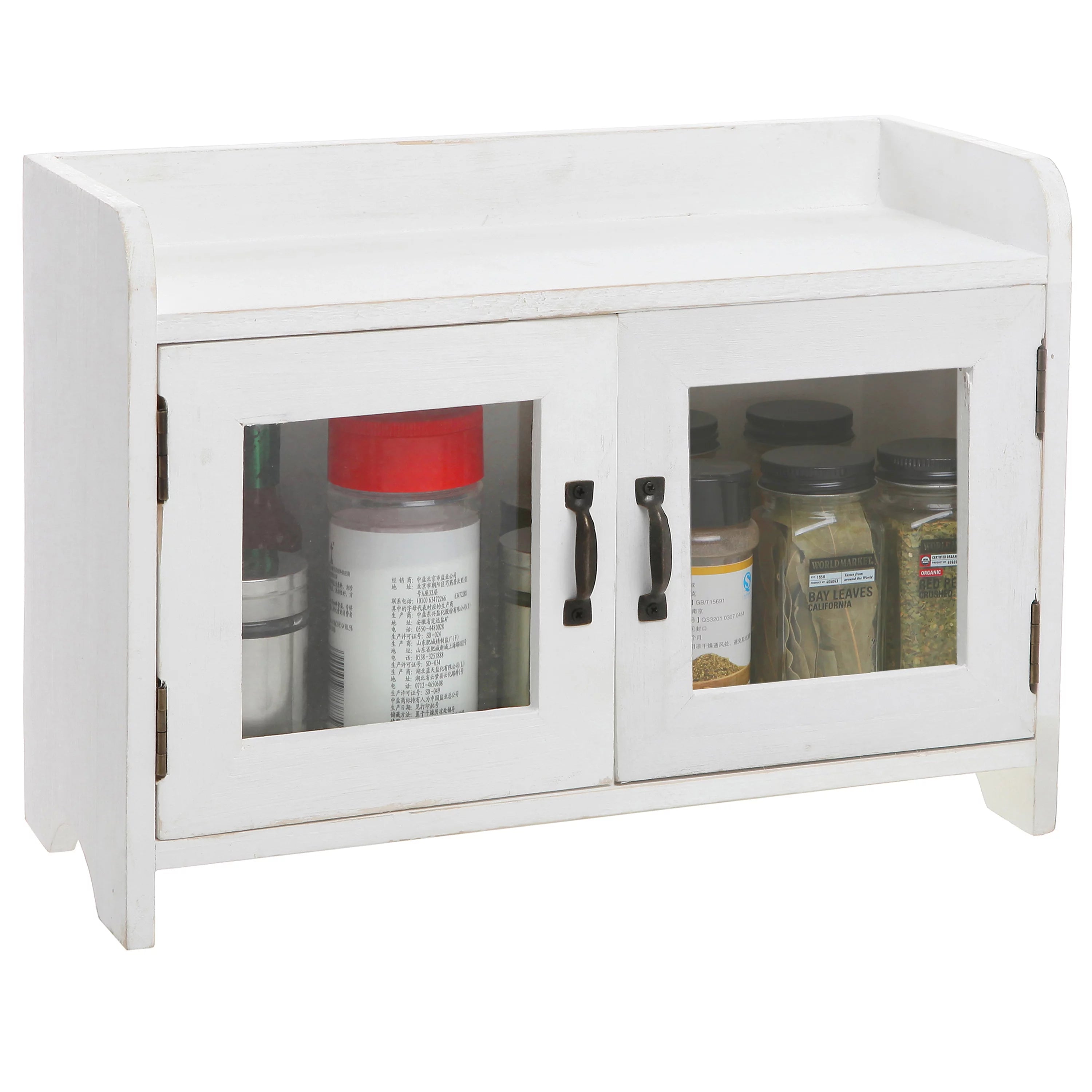 Antique White Wood Cabinet Organizer C6525