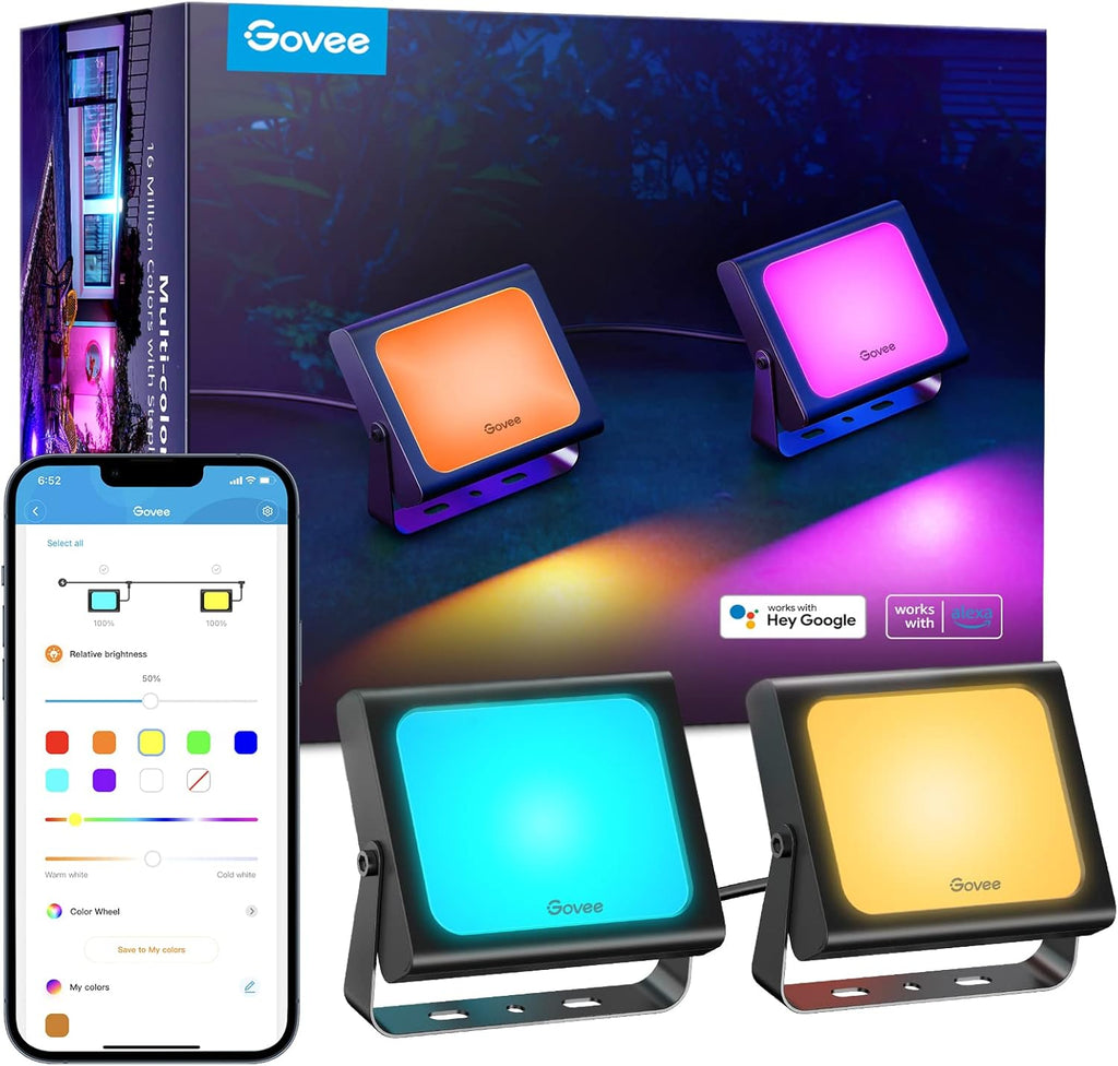 2 Pack RGBIC LED Flood Lights P1480