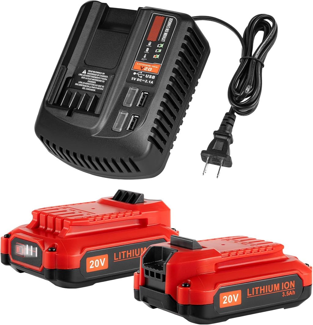 2Pack 20V 3.5Ah Replacement Battery and Charger Kit X47603