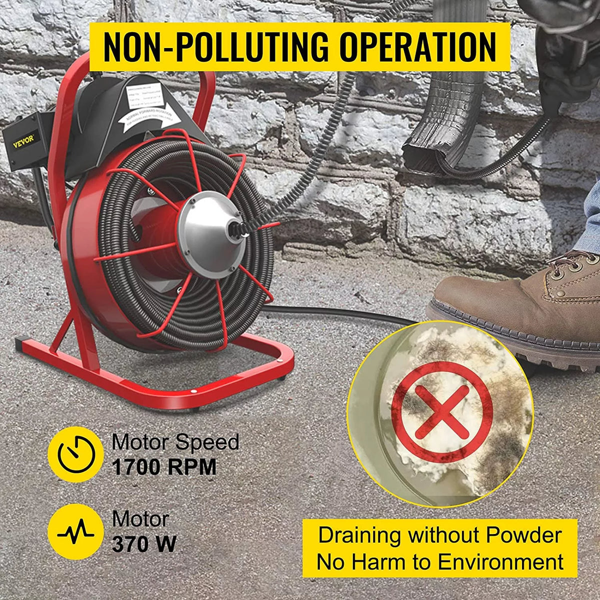 75ft x 1/2 in 370W Electric Drain Auger L43953