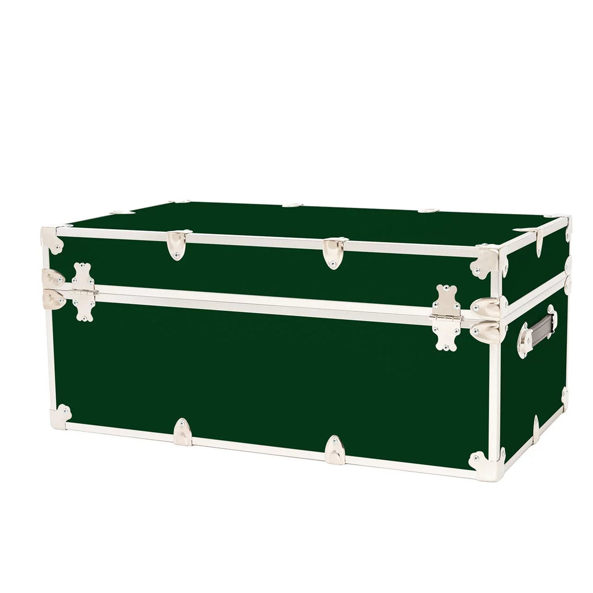Large Leather Embossed Vinyl Trunk 32"x18"x14" Forest Green S771384
