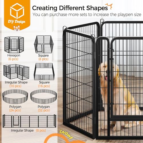 8 Panels Metal Dog Playpen S6110