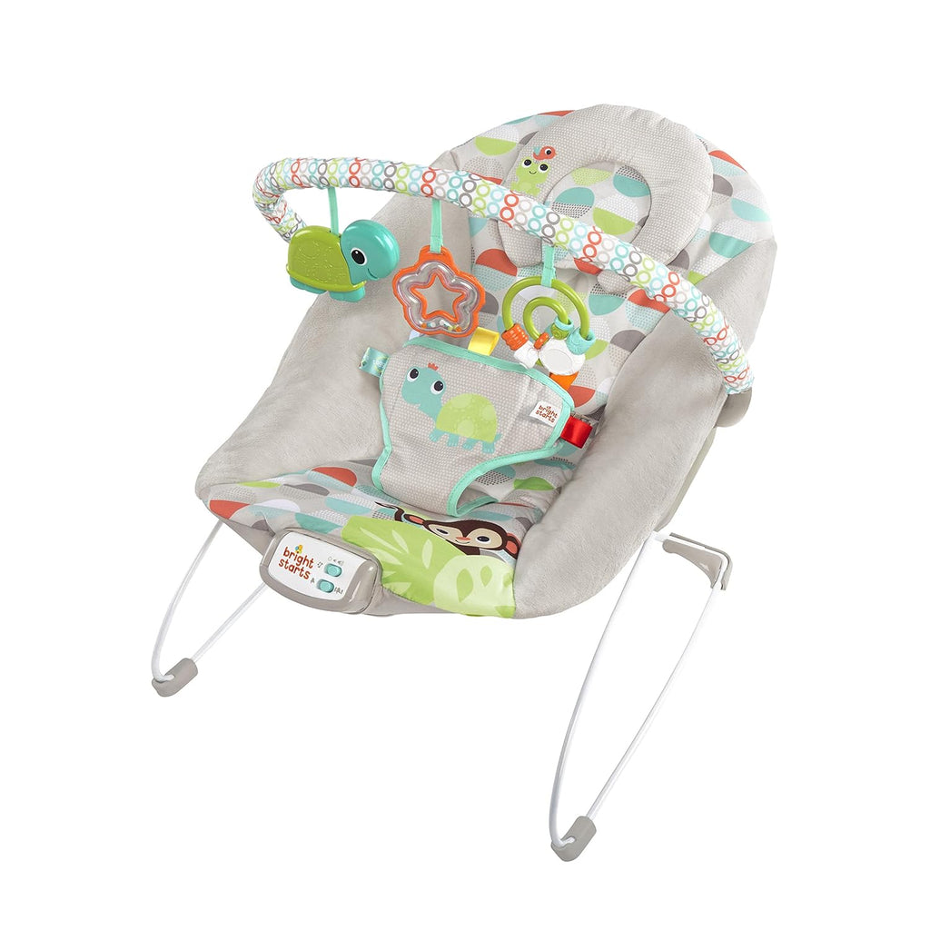 Baby Bouncer Infant Seat with Vibrations, Music, Removable Toy Bar J5007