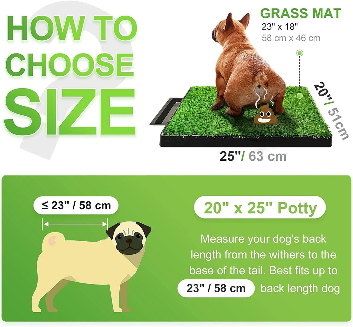 25''x20'' Artificial Turf Dog Toilet with Removable Waste Tray U966