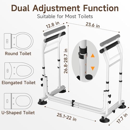 Toilet Safety Frame with Arms, Adjustable Width and Height H31680