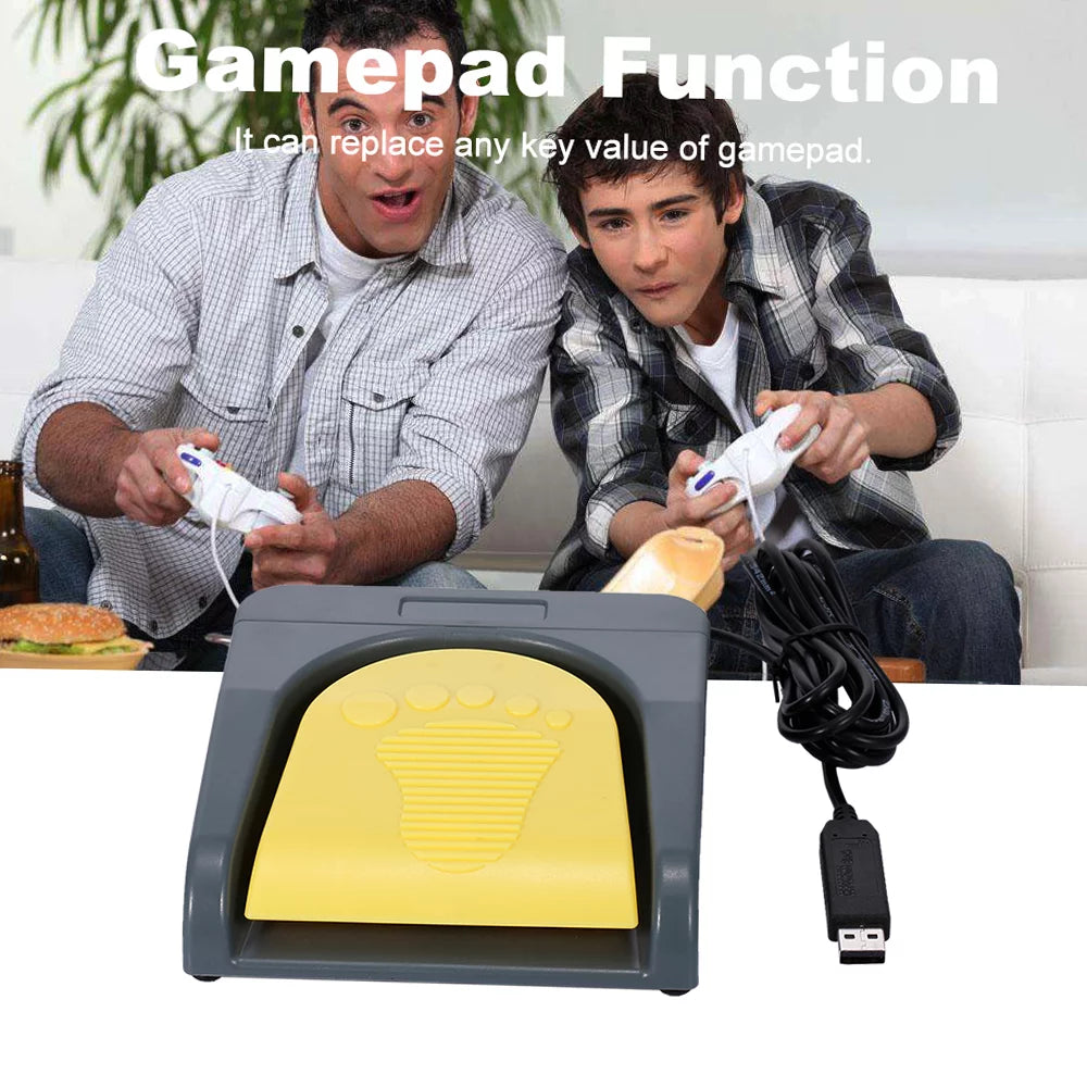 Grey USB Single Foot Switch Game Control Pedal J331105