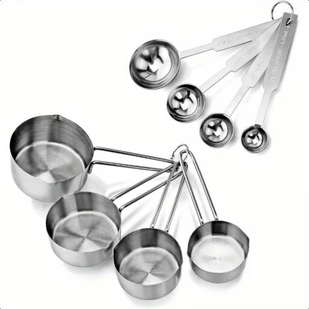 Stainless Steel Measuring Spoons and Measuring Cups N8276