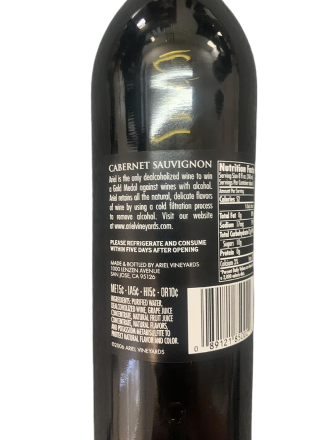 Cabernet Sauvignon Wine 750ML 2 PACK 25.4 oz Dealcoholized Red Oak Aged W5327
