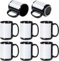 8 Pack 15 OZ Black Ceramic Sublimation Mugs H86900