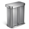 58 Liter Stainless Steel Dual Compartment Recycler Step Trash Can V56919