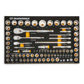 83 Pc. 1/4 3/8 1/2 90-Tooth SAE/Metric Mechanics Tool Set with EVA Foam Tray Y189